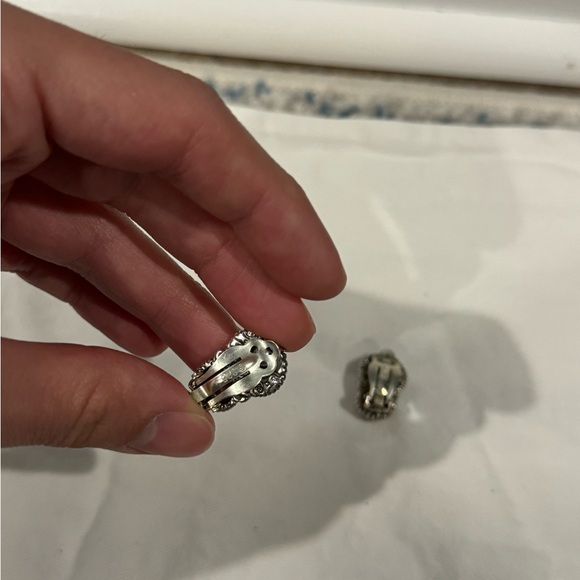 Stephen Dweck Sterling Silver Red Faceted Stone Drop Ear Clips 925 Sterling - Picture 4 of 5